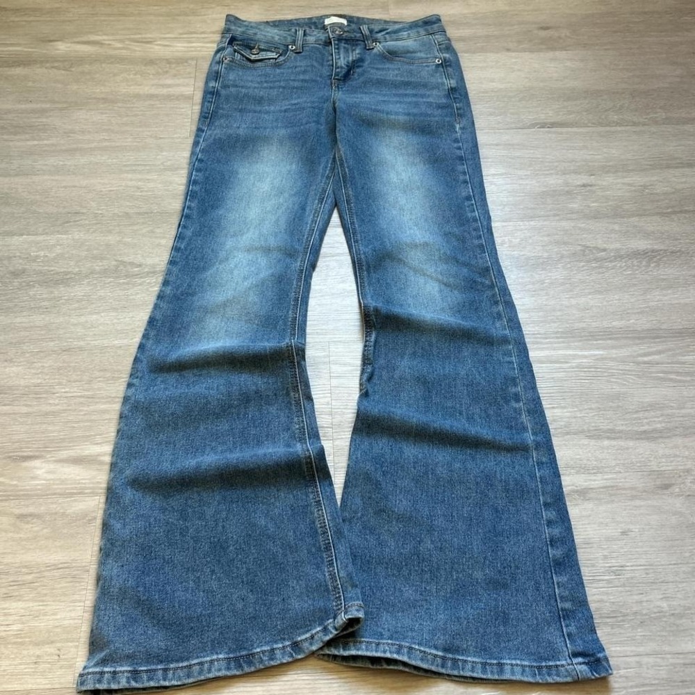 Y2K Faded Flared Bootcut Jeans 27x32 Perfect Fit Over Shoes 2000s